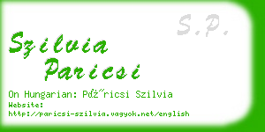 szilvia paricsi business card